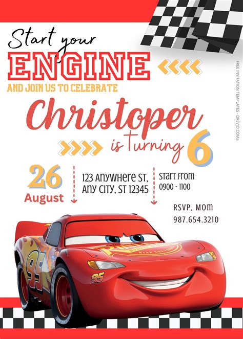 Cars Party Invitation Templates (Free) .
